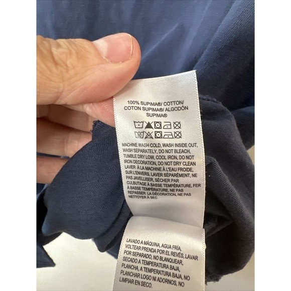 Lucky Brand Men's Short Sleeve Henley Three Button Tee American Navy Large - Picture 4 of 7